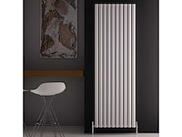 Designradiator ovaal dubbel 1800x354mm 12 tubes 1230 watt wit - afbeelding 1 van  4