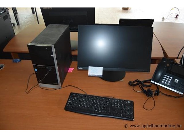 Desktop pc, hp, pavilion, monitor, thinkvision, toetsenbord, logitech, werking niet gekend - afbeelding 1 van  1