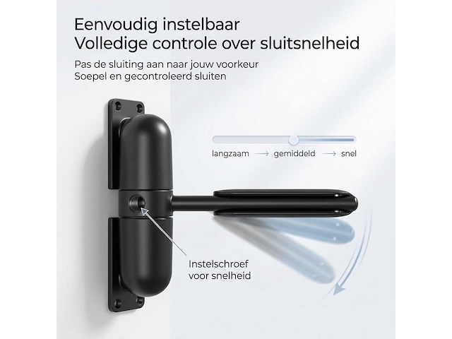 Deurdranger - hydraulisch en verstelbaar - deurdrangers voor binnen - tot 60 kg - geruisloos sluiten (5x) - afbeelding 6 van  6