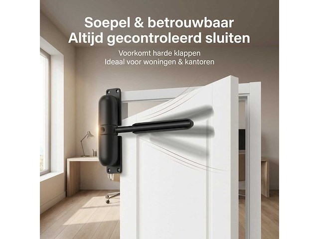 Deurdranger - hydraulisch en verstelbaar - deurdrangers voor binnen - tot 60 kg - geruisloos sluiten - afbeelding 2 van  6
