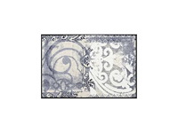 Deurmat 75x190 geweven retro-vintage patroon arabesque blauw en grijs - afbeelding 1 van  3