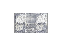 Deurmat 75x190 geweven retro-vintage patroon arabesque blauw en grijs - afbeelding 3 van  3