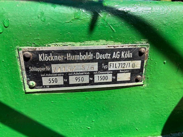 Deutz f1l712u antieke tractor - afbeelding 8 van  20