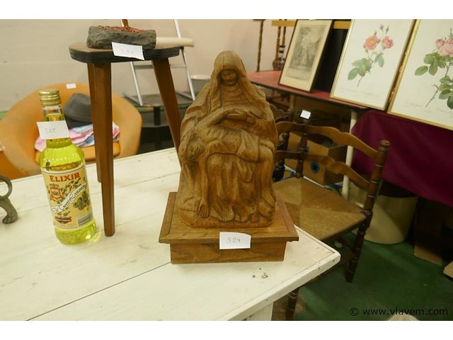 Devotica beeld in massief hout - afbeelding 2 van  2