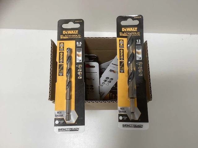 Dewalt black & gold hex shank boren partij - doos met impact ready boren van diverse maten - afbeelding 6 van  6