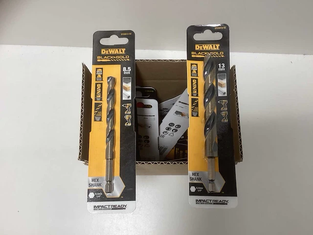 Dewalt black & gold hex shank boren partij - doos met impact ready boren van diverse maten - afbeelding 1 van  6