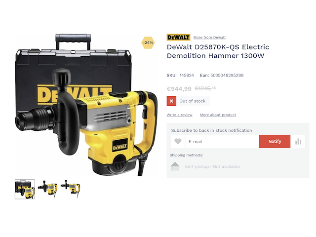 Dewalt boorhamer d25870k sds-max - afbeelding 10 van  10