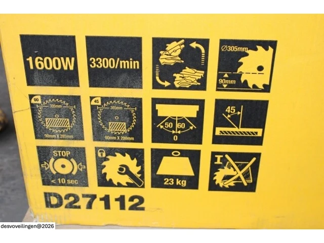 Dewalt d27112set afkort/verstekzaag - afbeelding 6 van  9