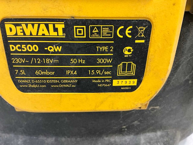 Dewalt dc500 qw stofzuiger - afbeelding 5 van  5