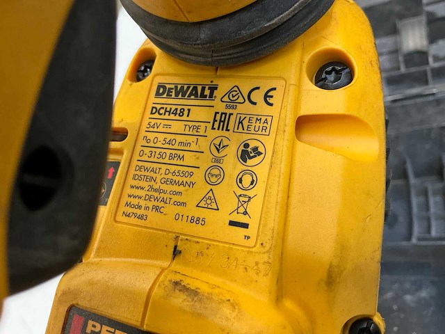 Dewalt dch481 accu-boor-/breekhamer - afbeelding 3 van  4