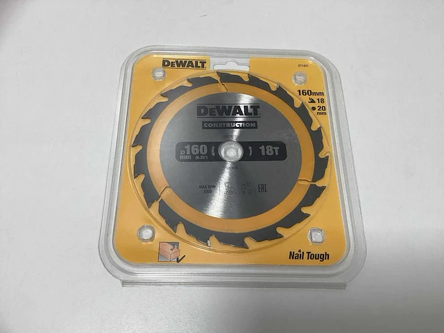 Dewalt dt1931 construction cirkelzaagblad 160mm - 18t - afbeelding 1 van  6