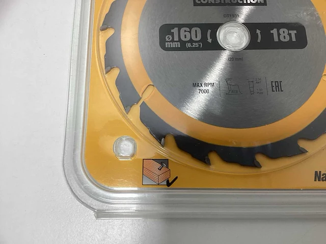 Dewalt dt1931 construction cirkelzaagblad 160mm - 18t - afbeelding 5 van  6