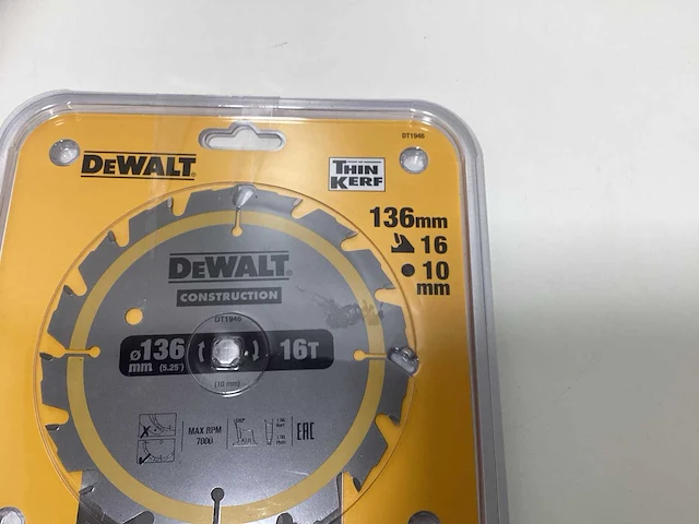 Dewalt dt1946 construction cirkelzaagblad 136mm - 16t v 24t - afbeelding 6 van  6