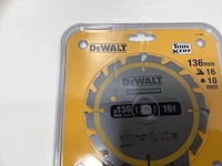 Dewalt dt1946 construction cirkelzaagblad 136mm - 16t v 24t - afbeelding 1 van  6