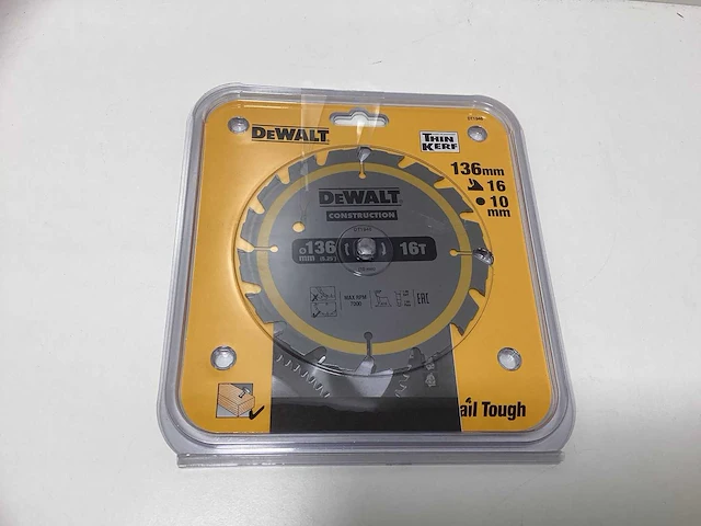 Dewalt dt1946 construction cirkelzaagblad 136mm - 16t v 24t - afbeelding 2 van  6