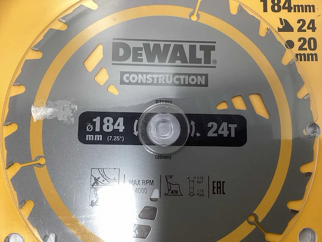 Dewalt dt1951 construction cirkelzaagblad - 184mm - 24t - afbeelding 5 van  8