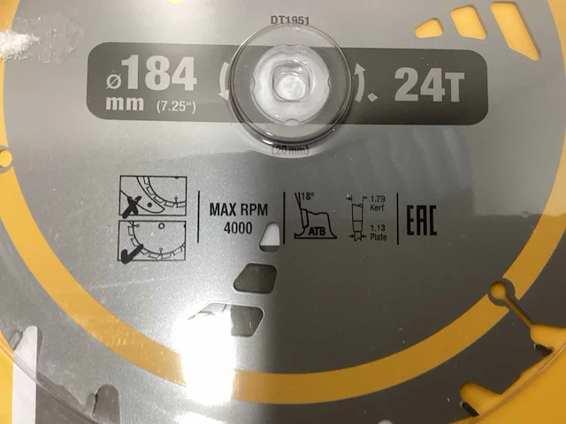 Dewalt dt1951 construction cirkelzaagblad - 184mm - 24t - afbeelding 6 van  8