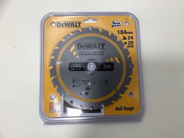 Dewalt dt1951 construction cirkelzaagblad - 184mm - 24t - afbeelding 8 van  8