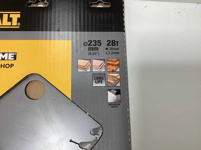 Dewalt dt4026 extreme workshop cirkelzaagblad - 235mm - 28t - afbeelding 2 van  3