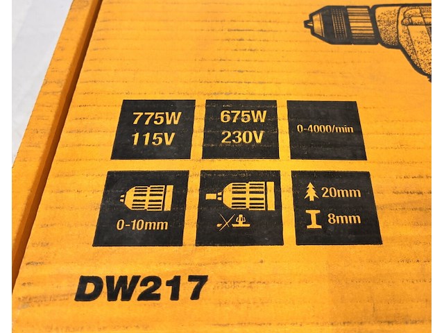 Dewalt dw217-qs 10 mm boormachine, 4000 tpm - afbeelding 2 van  6