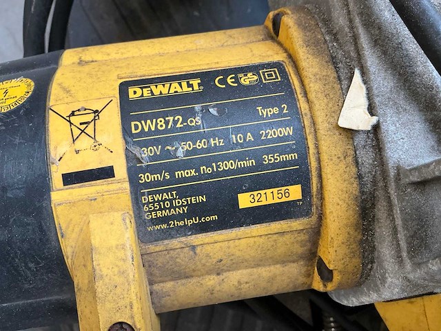 Dewalt dw872 afkortcirkelzaagmachine - afbeelding 4 van  4