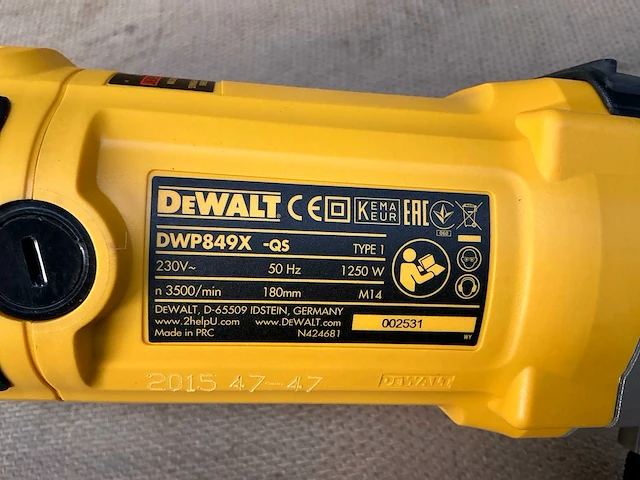 Dewalt dwp849x haakse polijstmachine - afbeelding 4 van  8