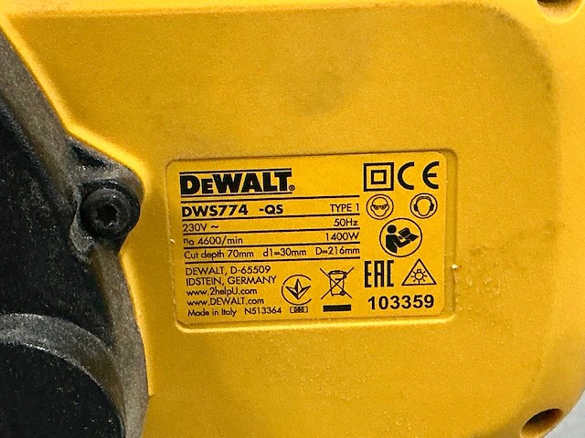 Dewalt dws774-qs afkortcirkelzaagmachine - afbeelding 4 van  4