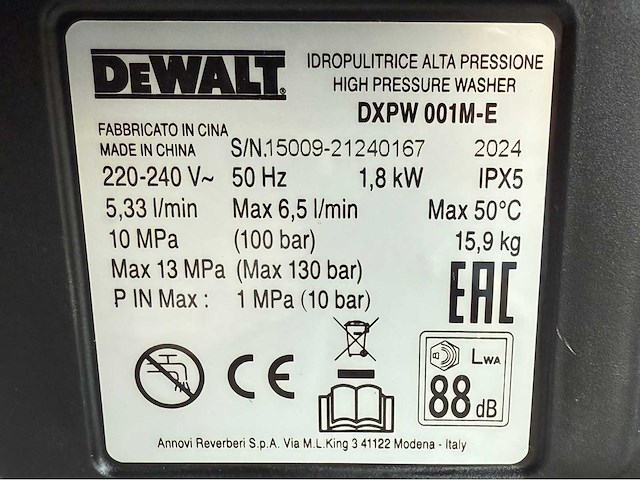 Dewalt dxpw001m hogedrukreiniger - afbeelding 16 van  17