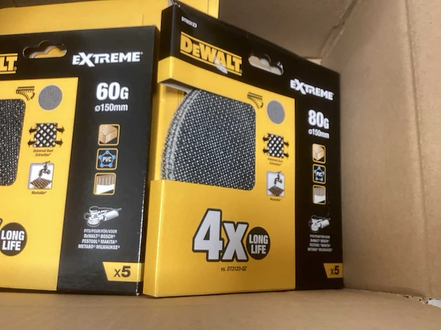 Dewalt extreme gaas schuurschijven partij - 150mm - div. korrel soorten - afbeelding 3 van  5