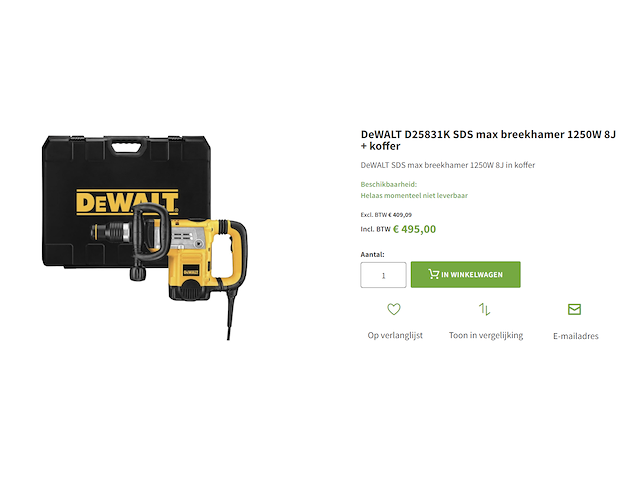 Dewalt sloophamer d25831k sds-max - afbeelding 9 van  9