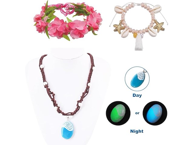 Dgmyfy vaiana prinsessenjurk (maat 100) - afbeelding 2 van  4