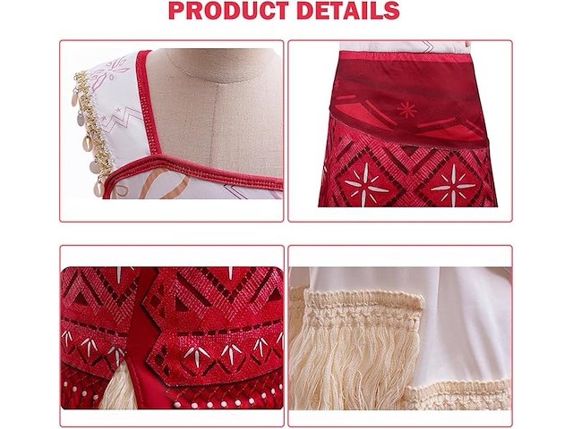 Dgmyfy vaiana prinsessenjurk (maat 100) - afbeelding 5 van  6