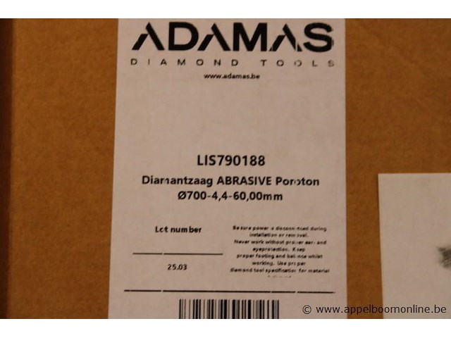 Diamantzaag, adamas, lis790188 abrasive poroton, ø700-4, 4-60, 00mm - afbeelding 2 van  2