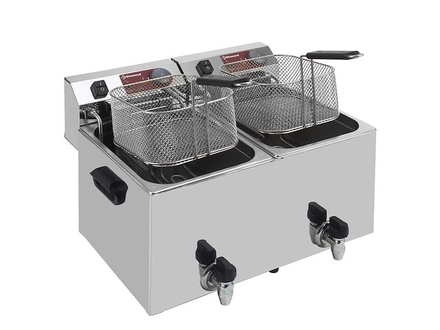 Diamond - elektrische tafelfriteuse 2x 10 liter aftaptap diamond - frituurpan - afbeelding 1 van  3