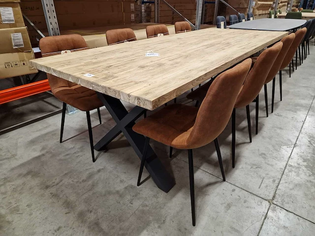 Diamond collection interieur tafel 250 x 100 x h4cm met x-poot alu - afbeelding 1 van  4