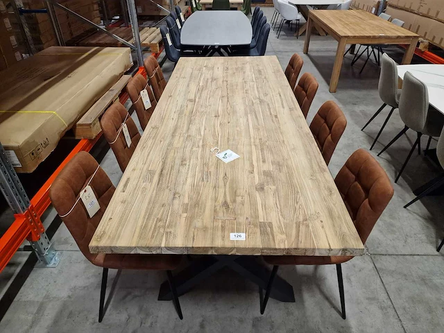 Diamond collection interieur tafel 250 x 100 x h4cm met x-poot alu - afbeelding 3 van  4