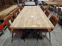 Diamond collection interieur tafel 250 x 100 x h4cm met x-poot alu - afbeelding 2 van  4