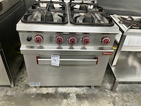Diamond g9/4bf8 rvs gasgestookt fornuis - afbeelding 2 van  4