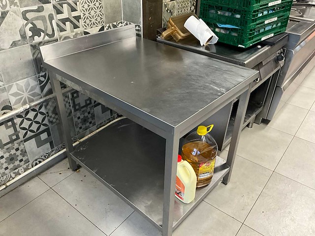 Diamond grill- en bakplaat rvs op gas + werktafel rvs - afbeelding 5 van  5