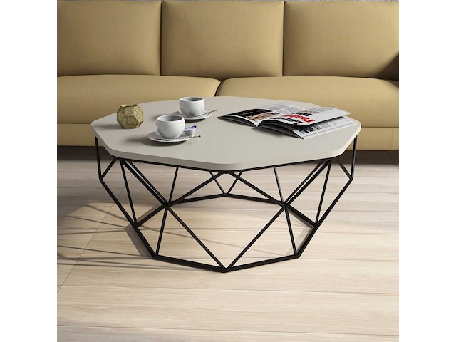 Diamond salontafel | 100% melamine | crème - afbeelding 1 van  4