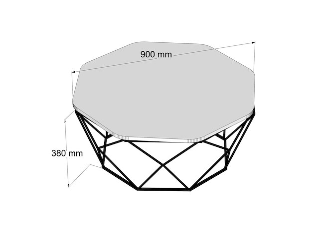 Diamond salontafel | 100% melamine | crème - afbeelding 4 van  4
