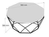 Diamond salontafel | 100% melamine | crème - afbeelding 4 van  4