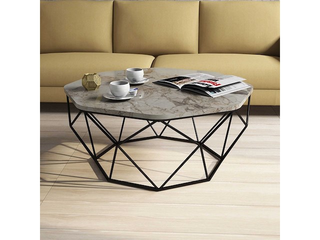 Diamond salontafel | 100% melamine | wit - afbeelding 1 van  5