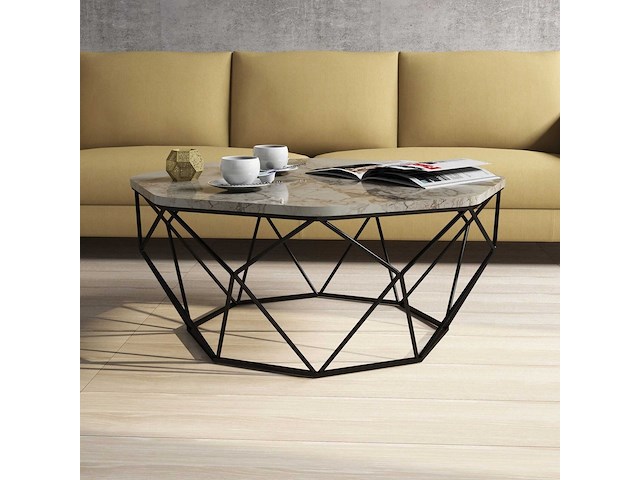 Diamond salontafel | 100% melamine | wit - afbeelding 2 van  5