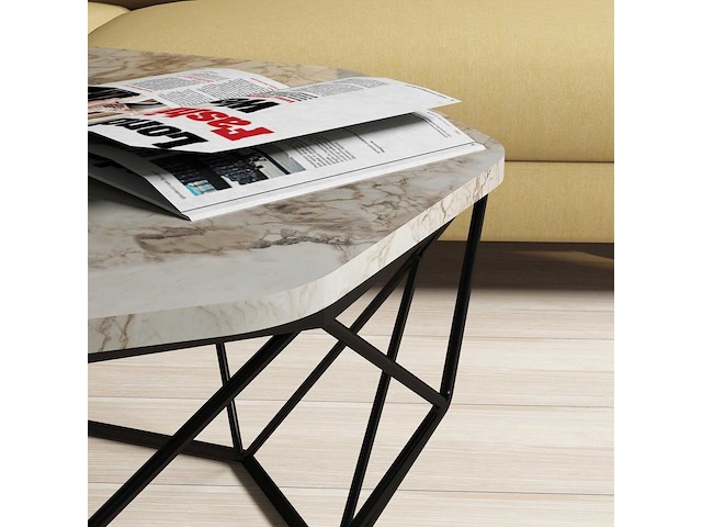 Diamond salontafel | 100% melamine | wit - afbeelding 3 van  5
