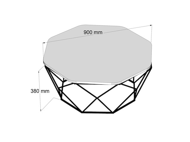 Diamond salontafel | 100% melamine | zwart - afbeelding 4 van  4