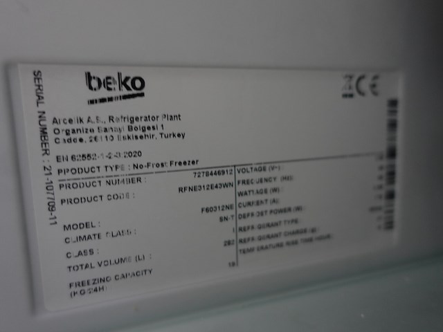 Diepvries beko + inhoud - afbeelding 5 van  5