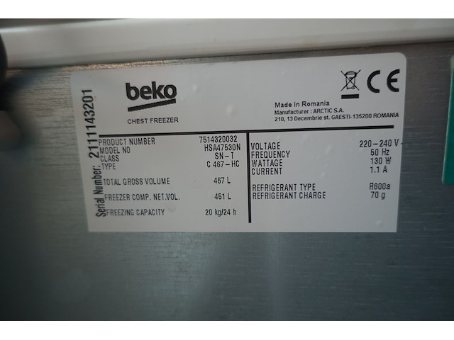 Diepvries beko - afbeelding 3 van  3
