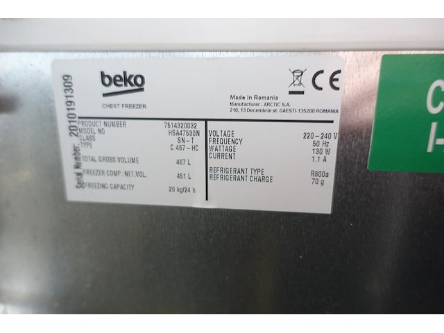 Diepvries beko - afbeelding 3 van  3