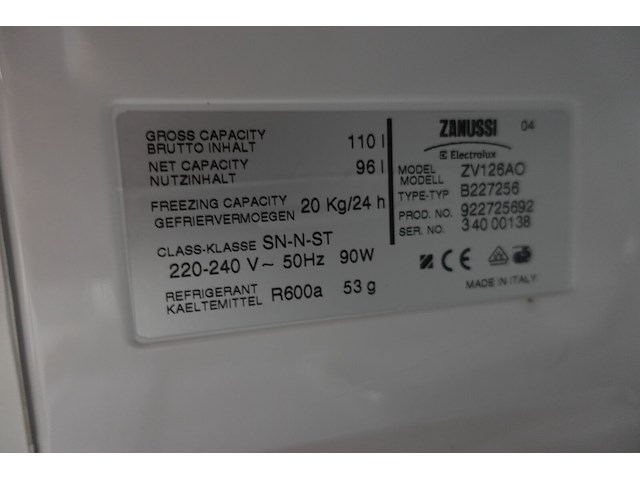 Diepvries zanussi - afbeelding 3 van  4